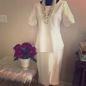 Puff sleeve Ann Taylor blouse and skirt set